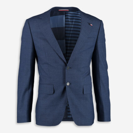 Blue Checkered Wool Blazer - Image 1 - please select to enlarge image