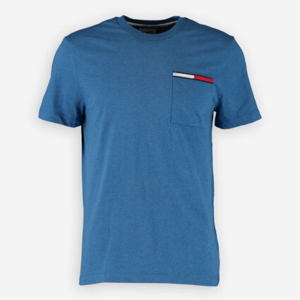 Blue Tipped Pocket T Shirt - Image 1 - please select to enlarge image