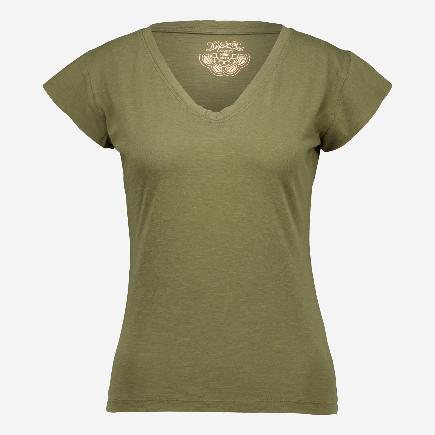Cut Statham Co Piumino Kate Cut Green Basic V Neck T Shirt TK Maxx UK