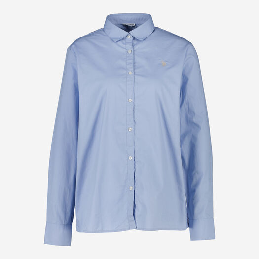 Blaue Hemdbluse mit Logo-Detail - Bild 1 - bitte auswählen, um das Bild zu vergrößern