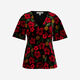 Black & Red Floral Top - Image 1 - please select to enlarge image