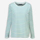White & Teal Striped Top - Image 1 - please select to enlarge image
