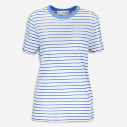 Blue & White Stripe T Shirt - Image 1 - please select to enlarge image
