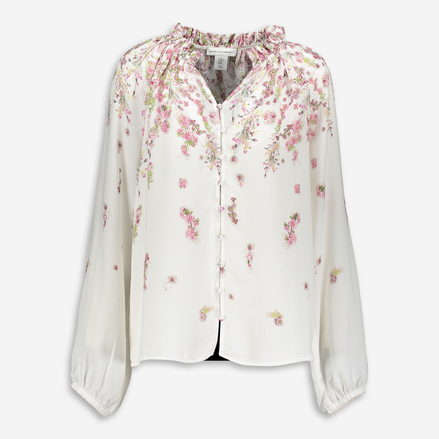 White & Pink Floral Blouse - TK Maxx UK