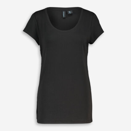 Black Classic Scoop Neck T Shirt - Image 1 - please select to enlarge image