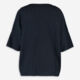Navy Polo Neck Linen Blend Blouse - Image 2 - please select to enlarge image