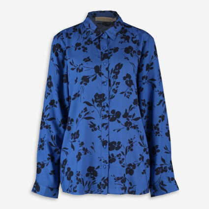 Blue Floral Blouse - Image 1 - please select to enlarge image