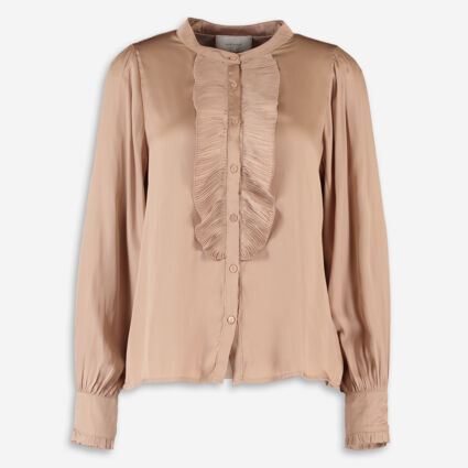 Beige Zola Satin Blouse - Image 1 - please select to enlarge image