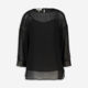 Black Sequin Cuff Blouse - Image 1 - please select to enlarge image