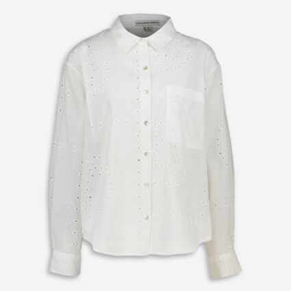 White Classic Broderie Blouse   - Image 1 - please select to enlarge image