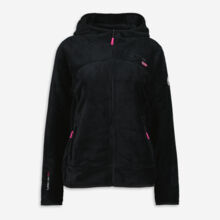 Black Hooded Zip Up Fleece