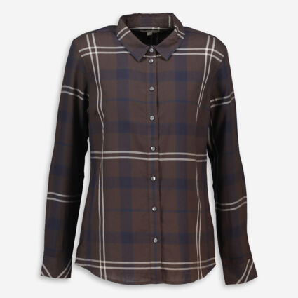 Brown Check Long Sleeve Shirt - Image 1 - please select to enlarge image