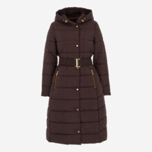 Chocolate Brown Maxi Length Puffer Jacket