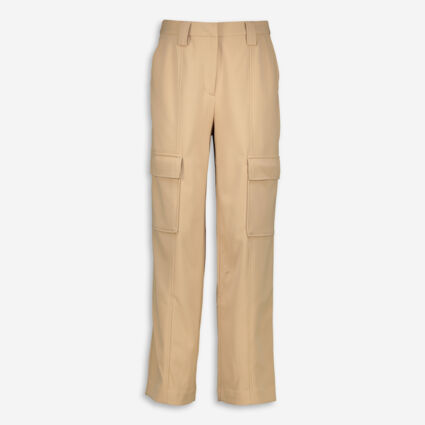 Khaki Straight Leg Cargo Trousers - Image 1 - please select to enlarge image