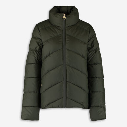 Green Zip Fastening Puffer Jacket - Image 1 - please select to enlarge image