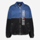 Blue & Black Denim Logo Bomber Jacket  - Image 1 - please select to enlarge image