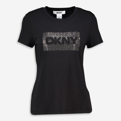 Black Diamante Logo T Shirt - Image 1 - please select to enlarge image