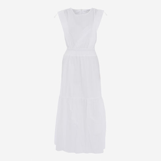 White Cinched Shoulder Maxi Dress - Image 1 - please select to enlarge image