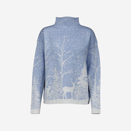 Blue Winter Forest Knit Jumper - Image 1 - please select to enlarge image