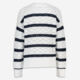White & Navy Stripe Pointelle Jumper - Image 2 - please select to enlarge image