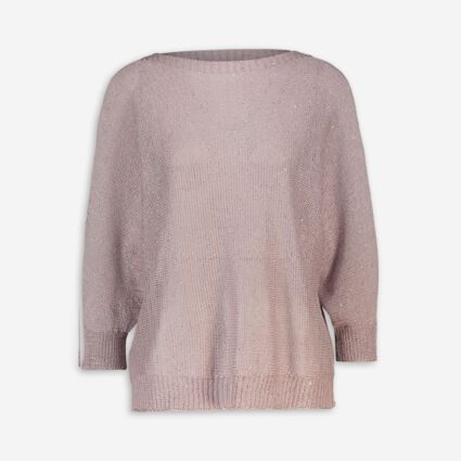 Pink Sequin Knit Jumper - Image 1 - please select to enlarge image