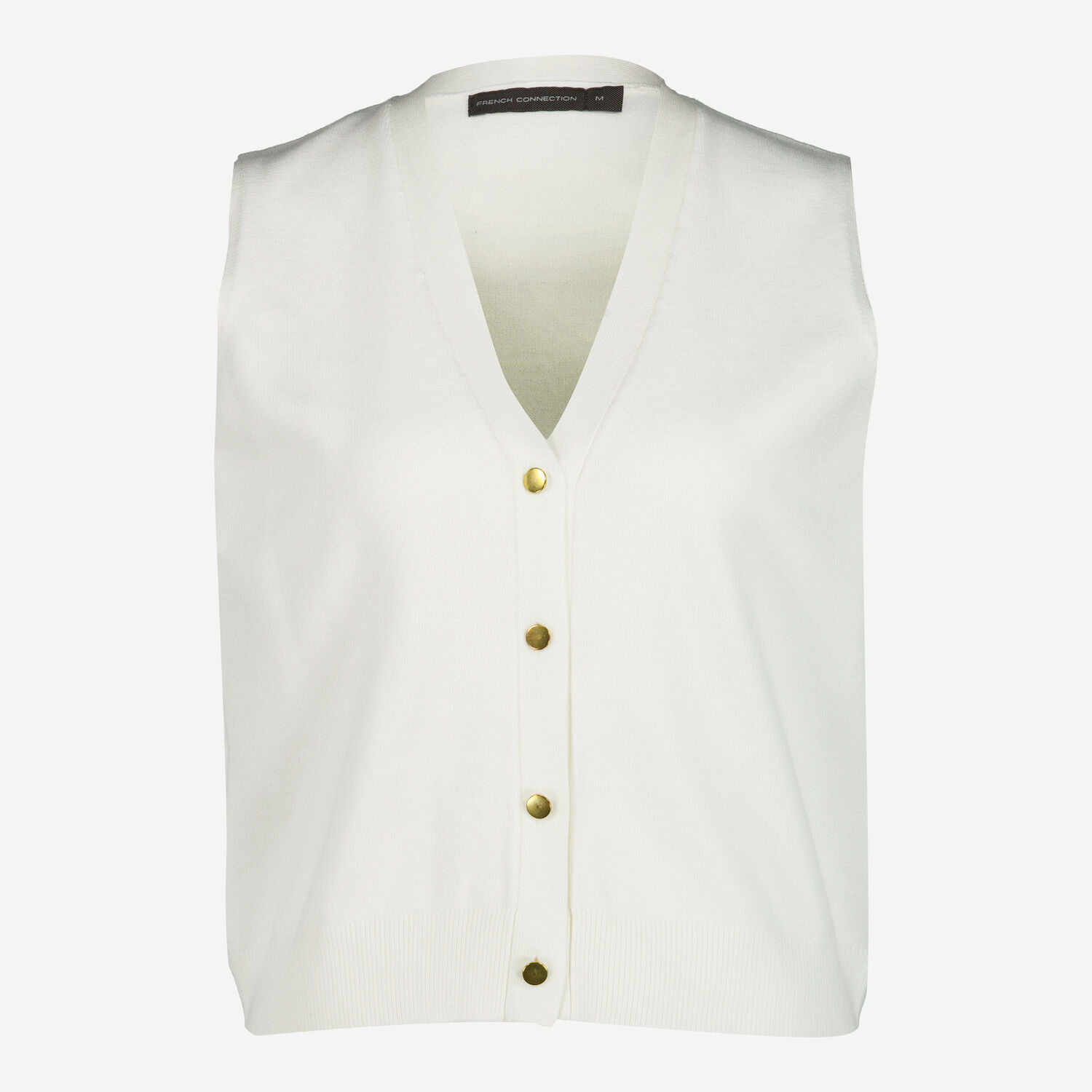 White Sleeveless Button Cardigan TK Maxx UK - Main Image
