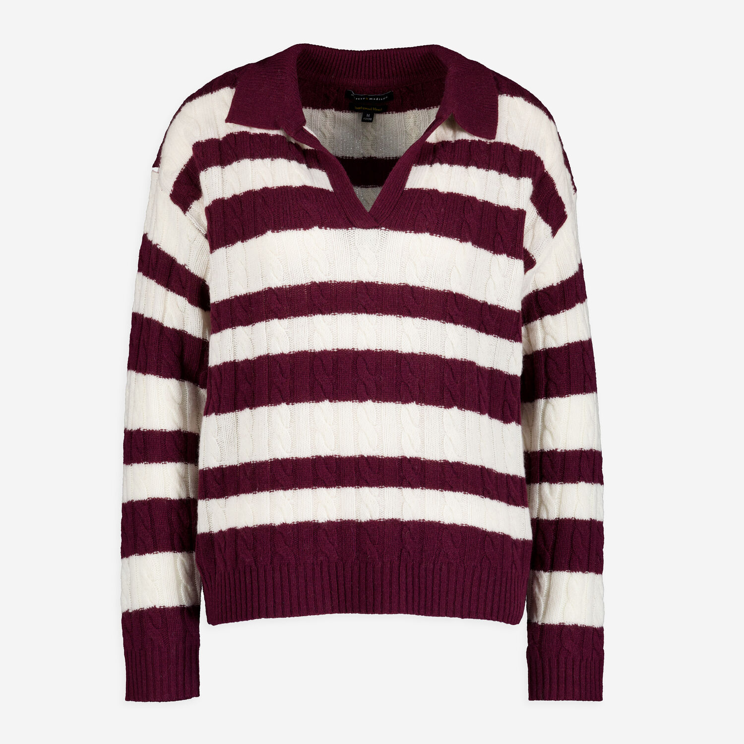 Burgundy White Striped Jumper TK Maxx UK1