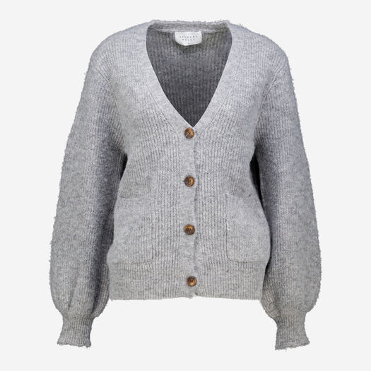 Graue Strickjacke - Bild 1 - bitte auswählen, um das Bild zu vergrößern