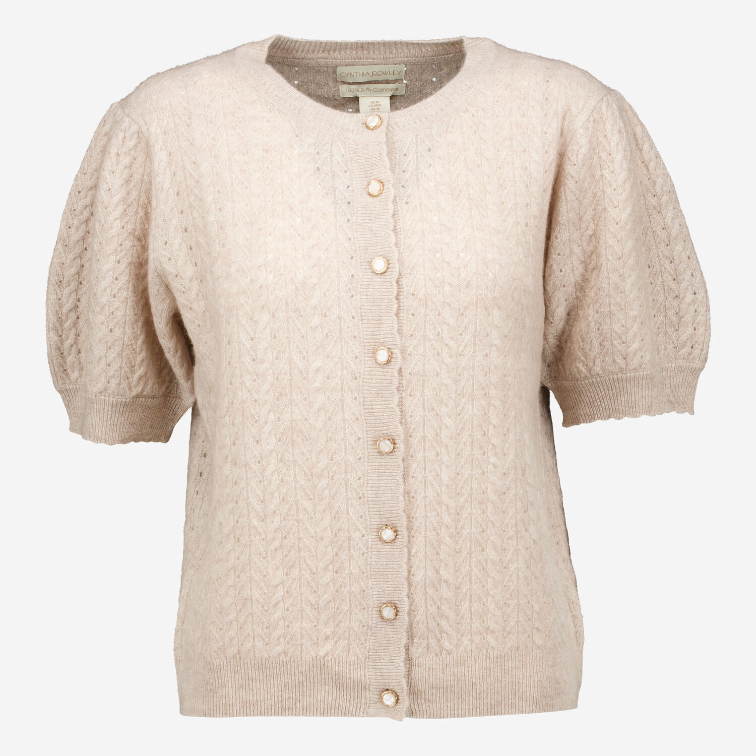 Women's Cashmere Tk Maxx Cashmere Beige Cable Knit Cardigan