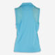 Blue Mesh Trimmed Sleeveless Polo Top  - Image 2 - please select to enlarge image