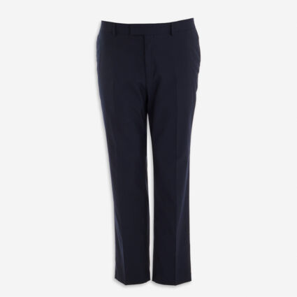 Navy Slim Twill Trousers - Image 1 - please select to enlarge image