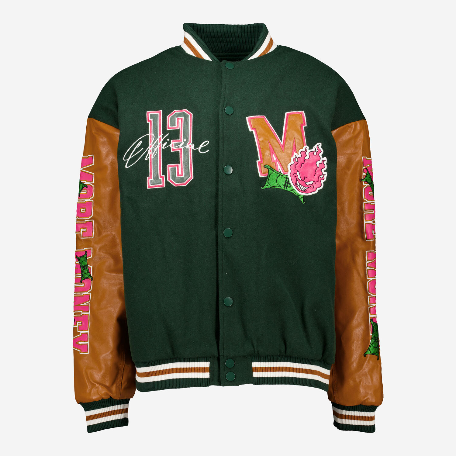 Green Oversized Official Badge Varsity Jacket TK Maxx UK