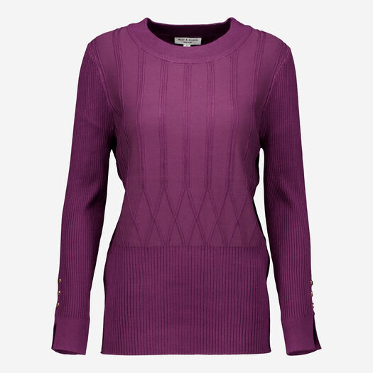 Purple Slim Fit Novelty Jumper - Image 1 - please select to enlarge image