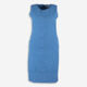 Blue Linen Midi Dress  - Image 1 - please select to enlarge image