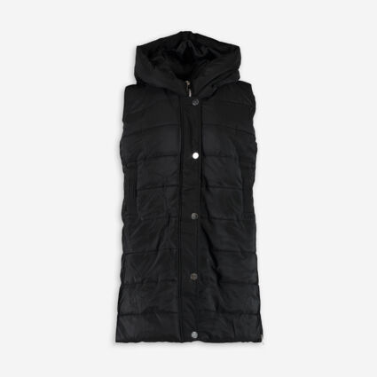 Black Longline Padded Gilet - TK Maxx UK