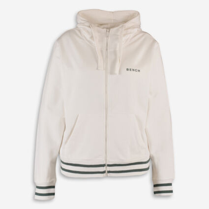 White Zip Hoodie  - Image 1 - please select to enlarge image