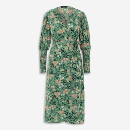 Green Wrap Dress - Image 1 - please select to enlarge image