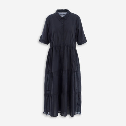 Black Front Tiered Dress - Image 1 - please select to enlarge image