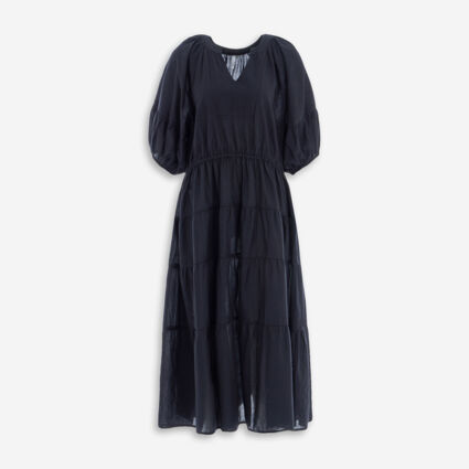 Black Frilled Dress  - Image 1 - please select to enlarge image