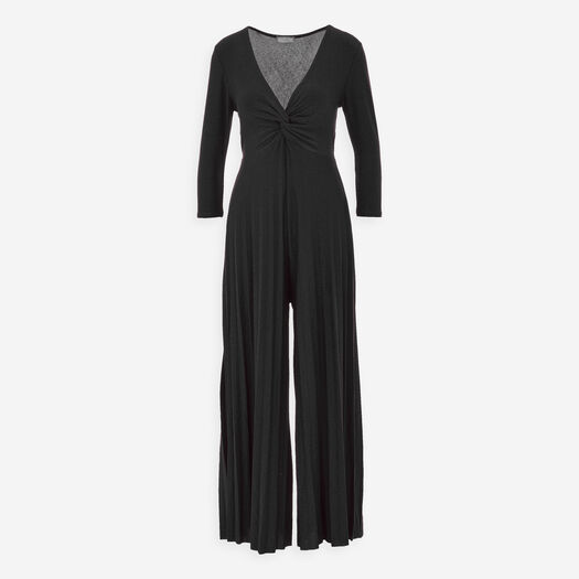 Black Sparkle Flare Jumpsuit  - Image 1 - please select to enlarge image