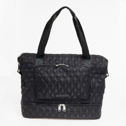 Black Quilted Weekender Bag - Image 1 - please select to enlarge image