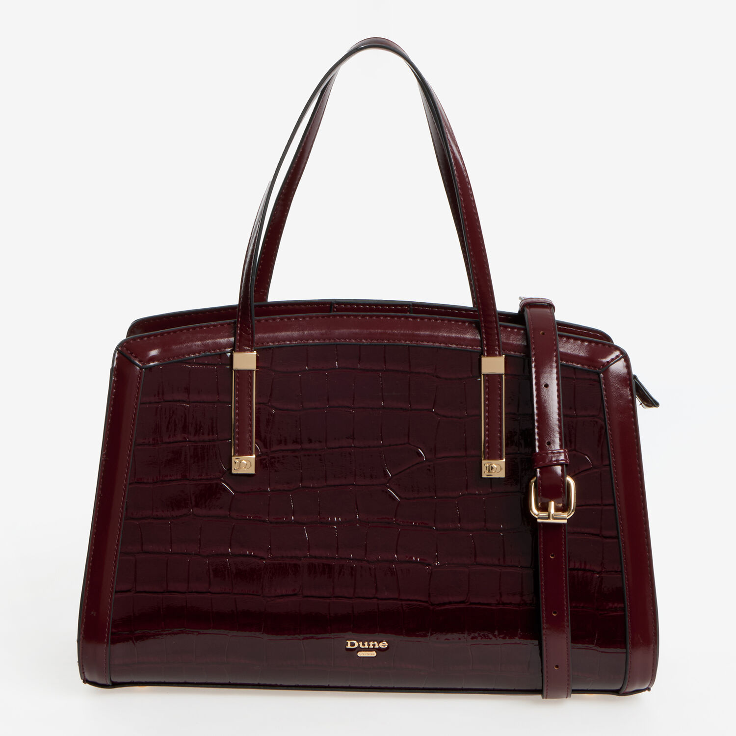 Burgundy Croc Effect Shoulder Bag TK Maxx UK