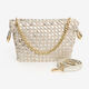 Beige Suede Weave Shoulder Bag - Image 1 - please select to enlarge image