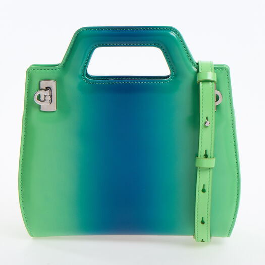 Salvatore Ferragamo Green Ombre Leather Mini Wanda Bag