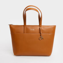 Cognac Brown Tote Bag