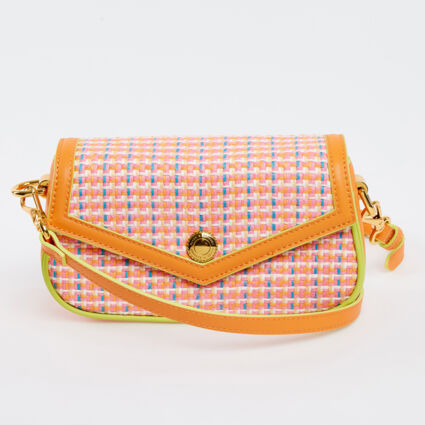 Orange & Pink Patterned Cross Body Bag - Image 1 - please select to enlarge image
