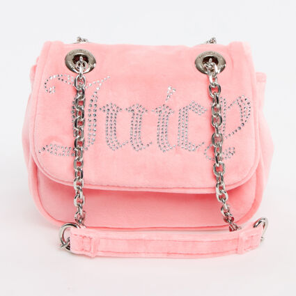 Pink Velour Cross Body Bag - Image 1 - please select to enlarge image