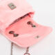 Pink Velour Cross Body Bag - Image 3 - please select to enlarge image