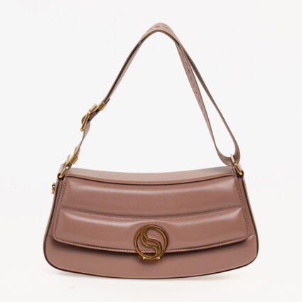Pink Leather Quilted Shoulder Bag - Image 1 - please select to enlarge image