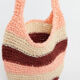 Beige & Coral Raffia Shoulder Bag - Image 3 - please select to enlarge image